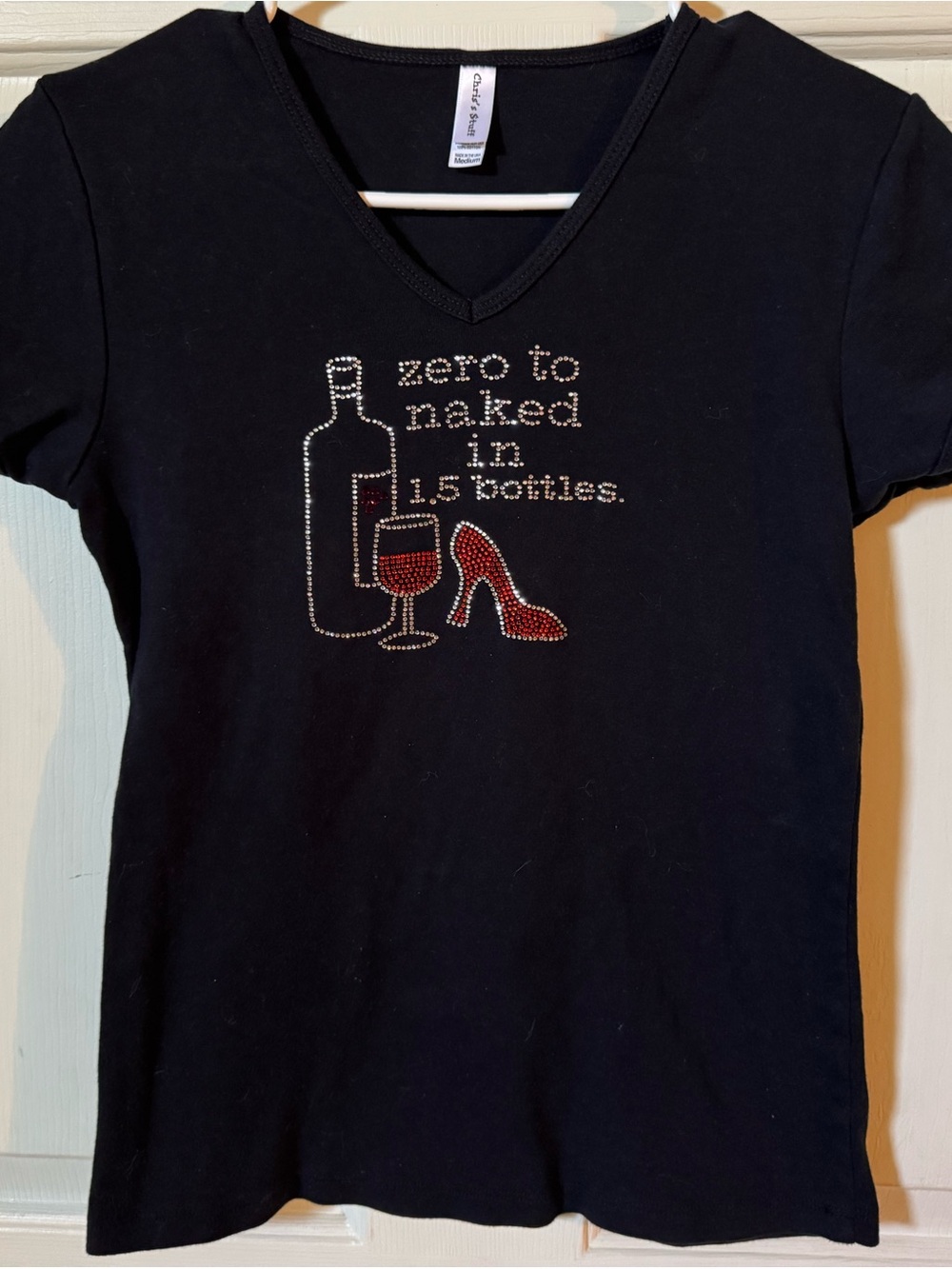 Vintage Y2K Rhinestone Wine Graphic Tee